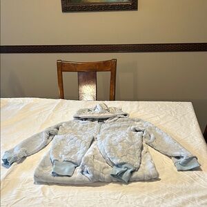 FunzieTime Women's Cozy Light Blue Quilted Onesie PJ's